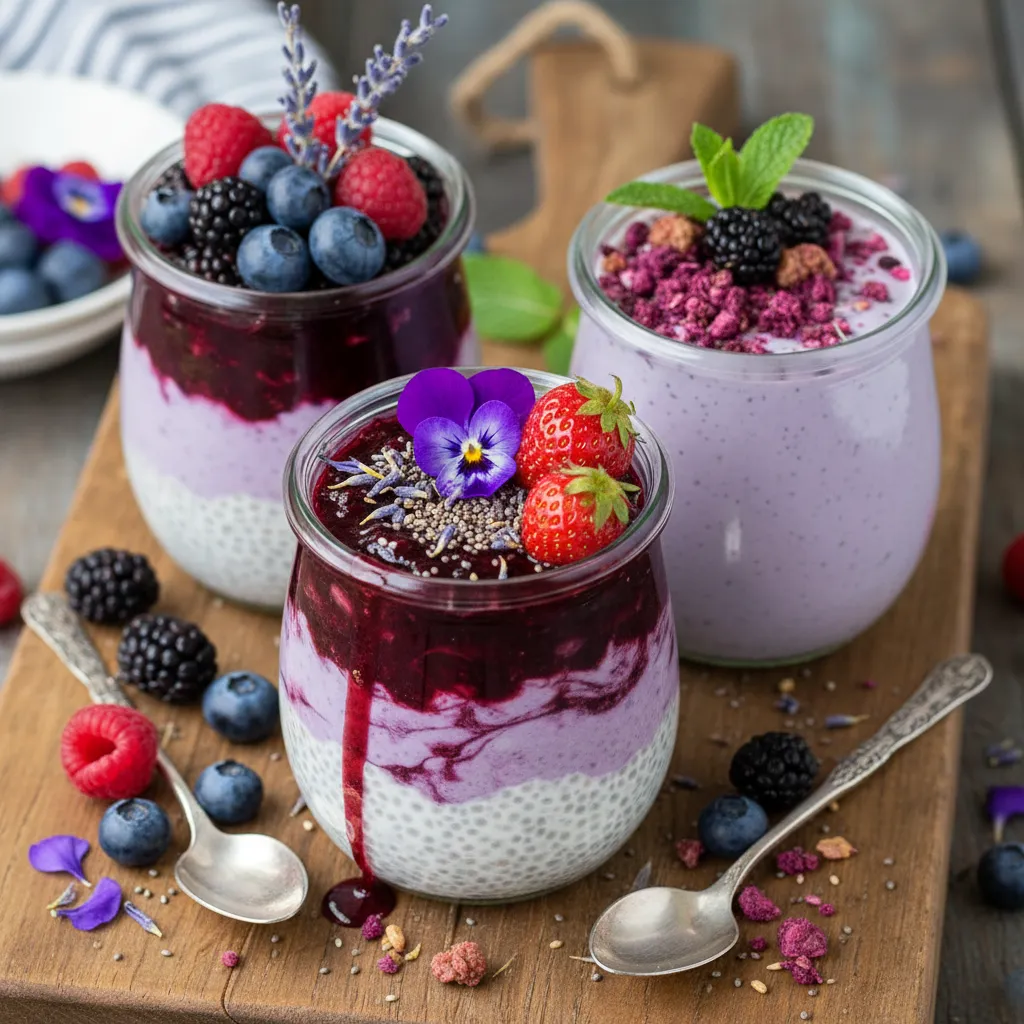 Lavender Berry Chia Pudding Delights