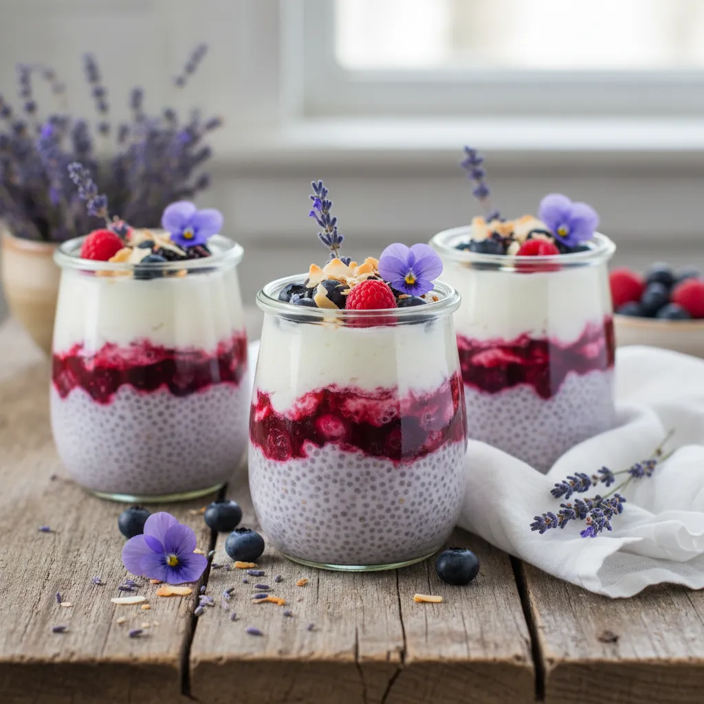 Lavender Berry Chia Pudding Delights