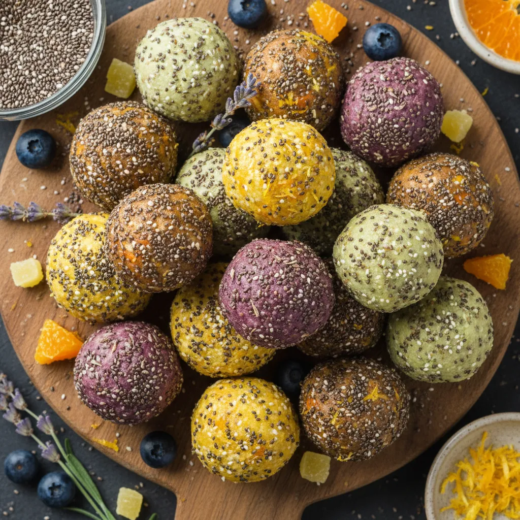 Lavender Citrus Chia Burst Energy Balls