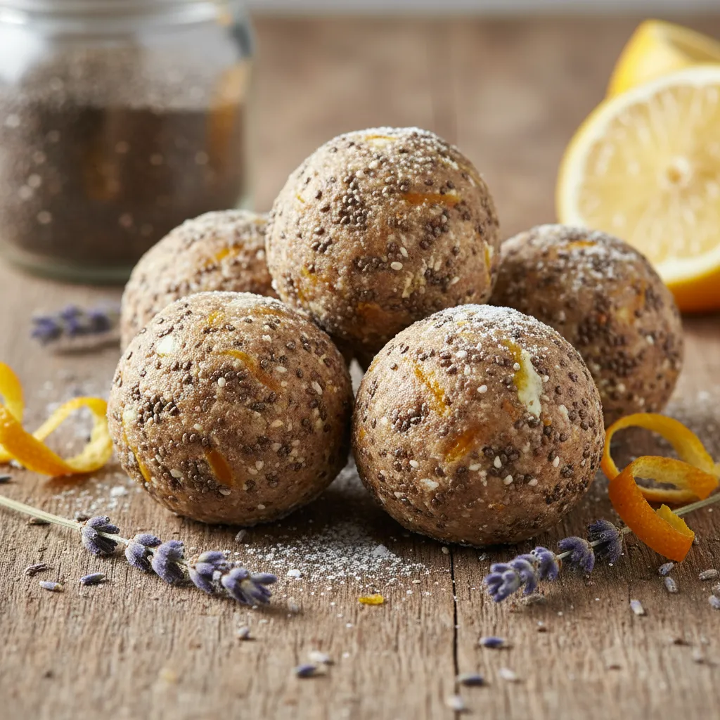 Lavender Citrus Chia Burst Energy Balls