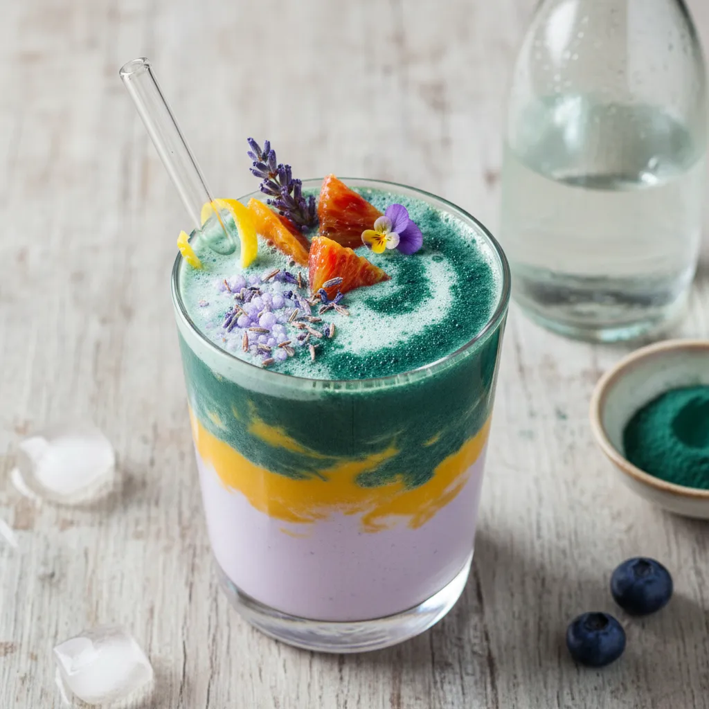 Lavender Citrus Sparkler Smoothie with Spirulina Kick