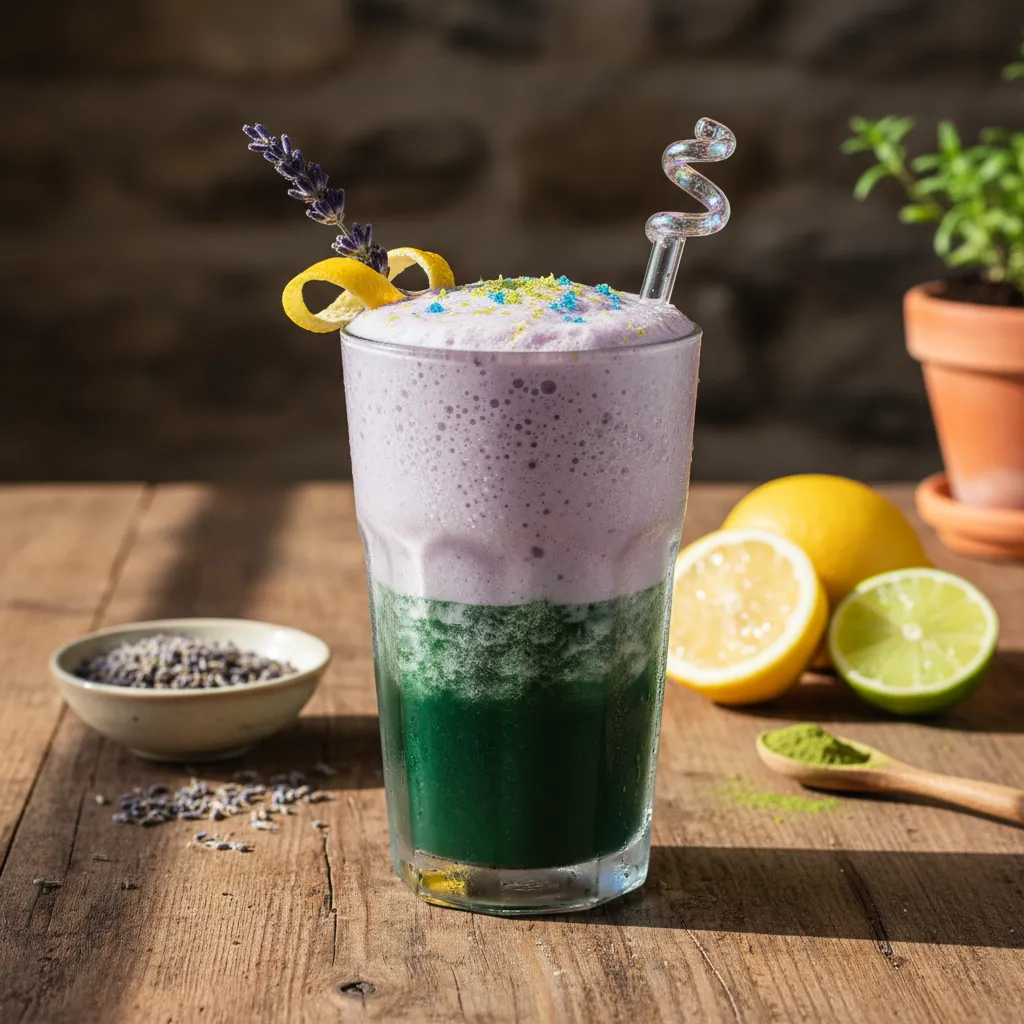 Lavender Citrus Sparkler Smoothie with Spirulina Kick