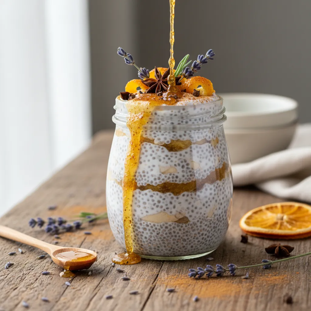 Lavender Honey Chia Pudding with Spiced Citrus Drizzle