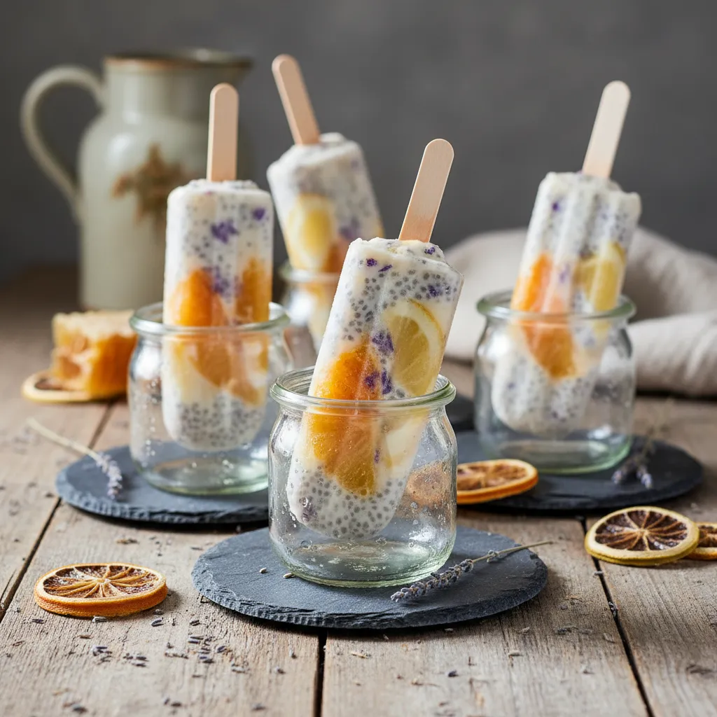 Lavender Honey Citrus Chia Pops
