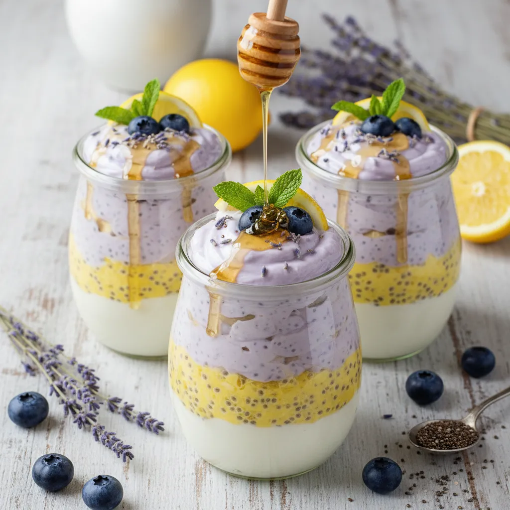 Lavender Honey Lemon Chia Yogurt Parfaits