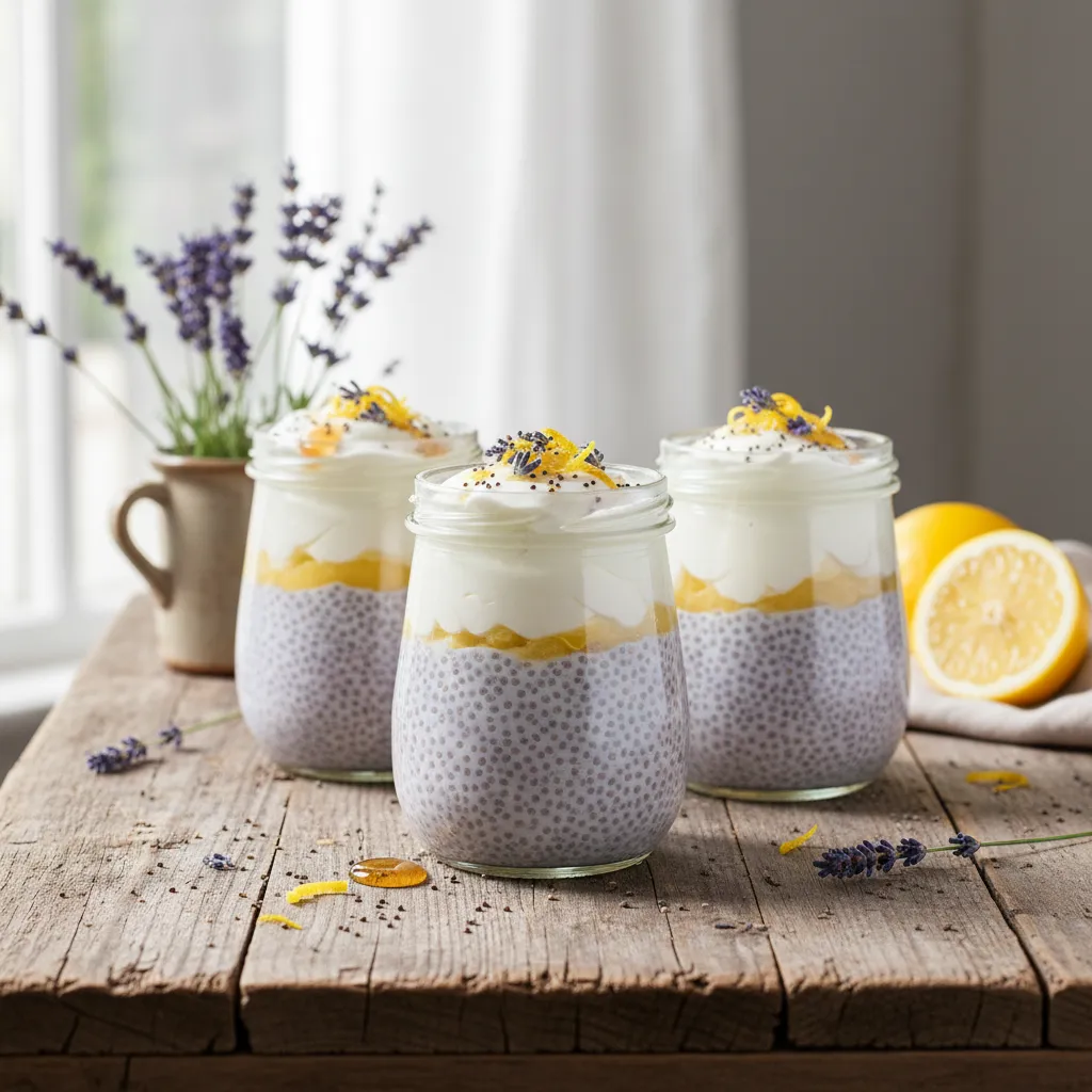 Lavender Honey Lemon Chia Yogurt Parfaits