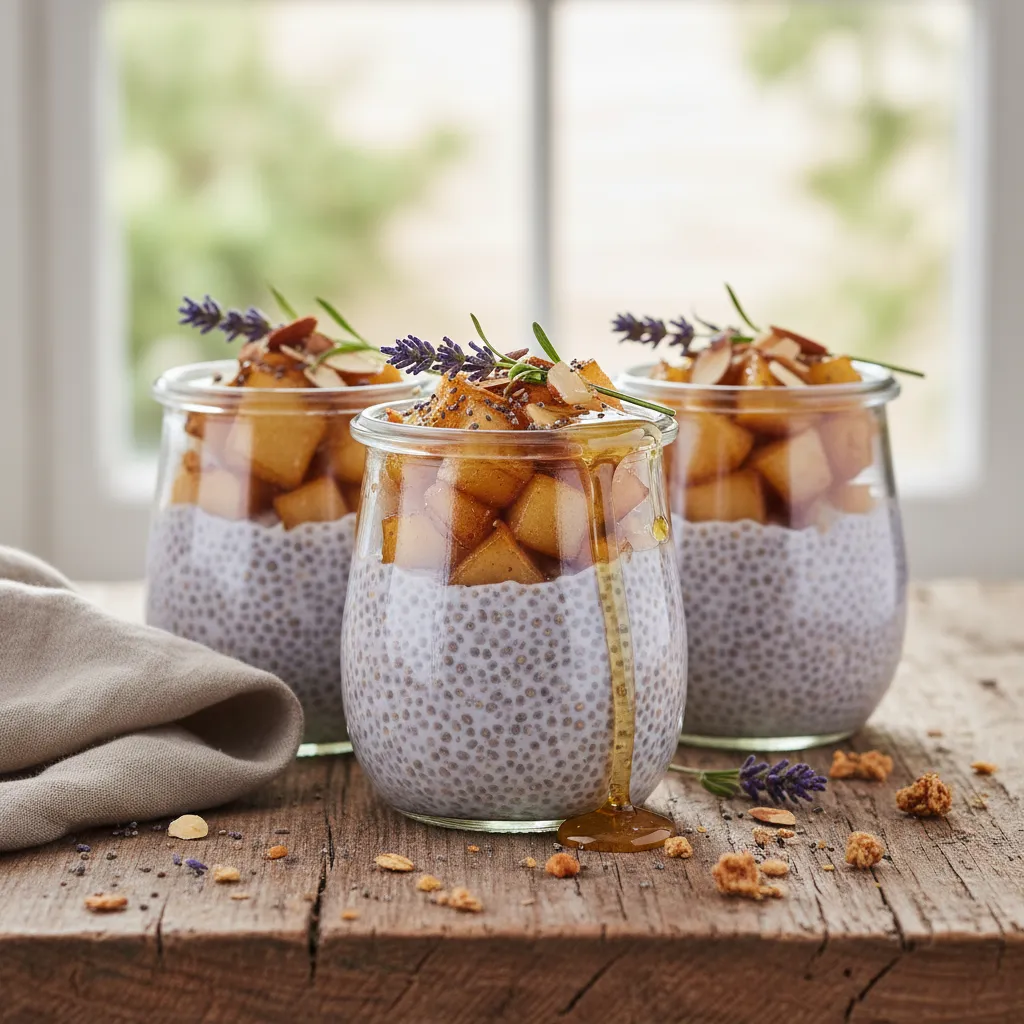 Lavender Honey Pear Chia Pudding Delights