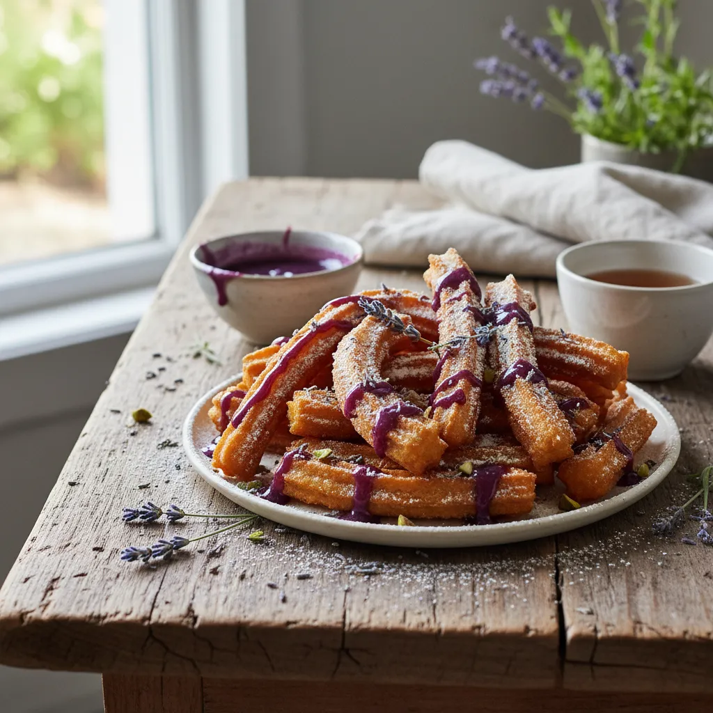 Lavender Infused Vegan Sweet Potato Churros