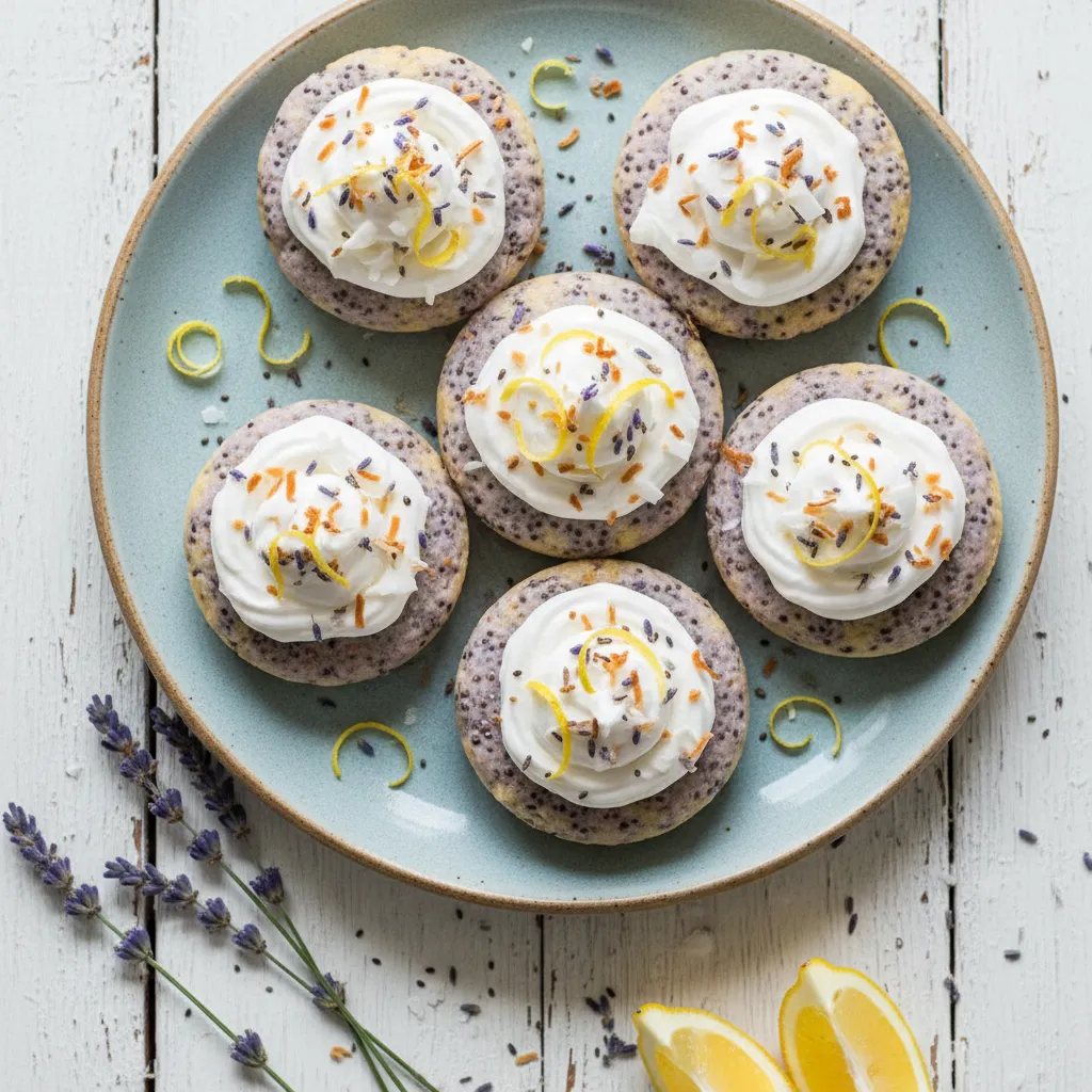 Lavender Lemon Chia Bliss Bites with Coconut Whip