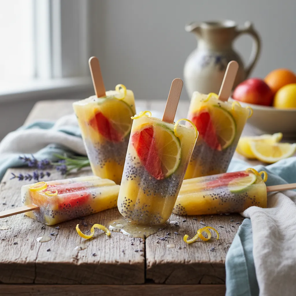 Lavender Lemon Chia Pops with Citrus Burst