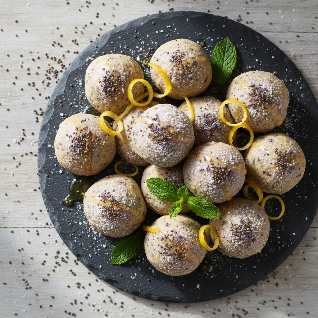 Lavender Lemon Chia Protein Bites