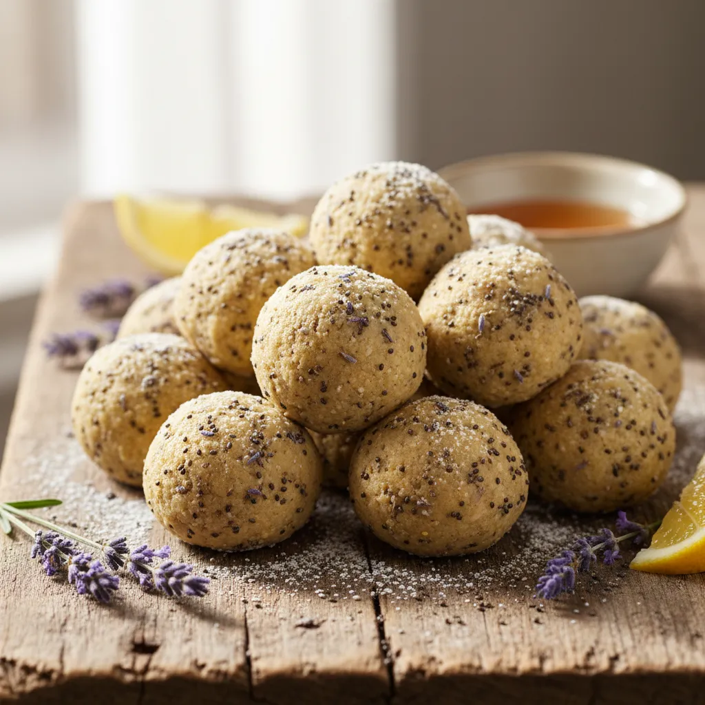 Lavender Lemon Chia Protein Bites