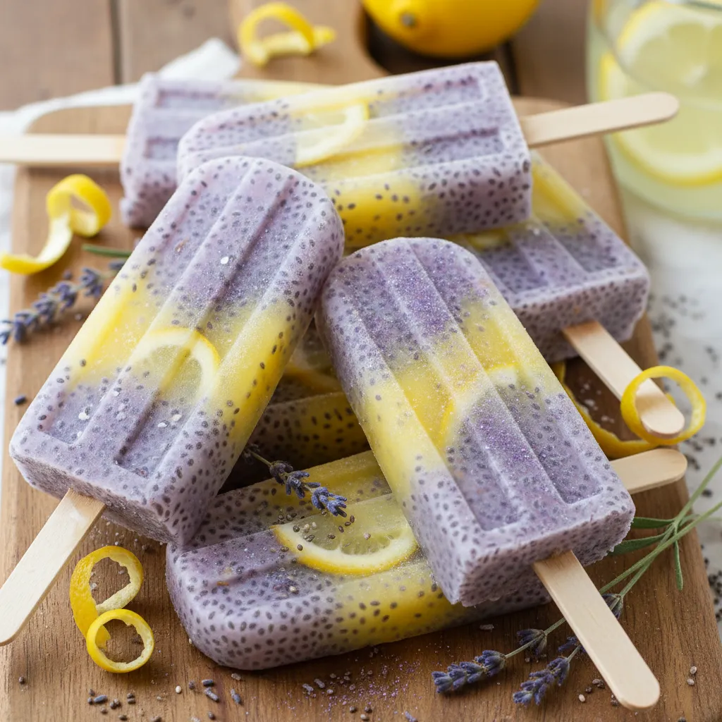 Lavender Lemonade Chia Burst Popsicles