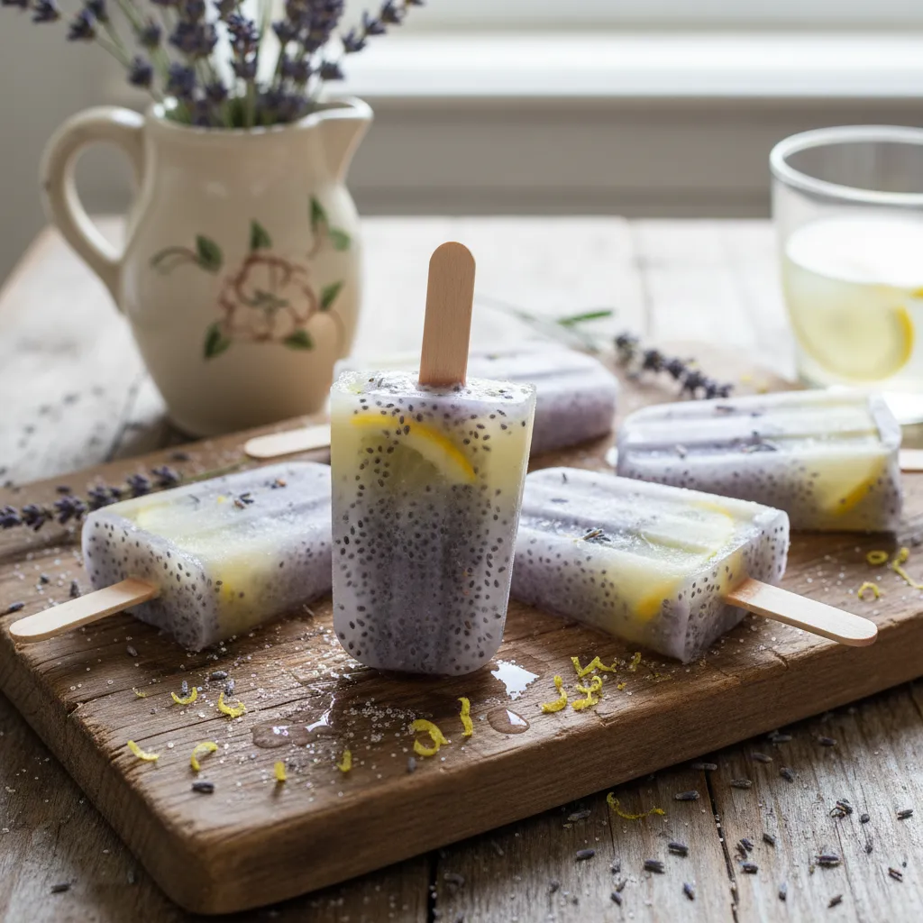 Lavender Lemonade Chia Burst Popsicles