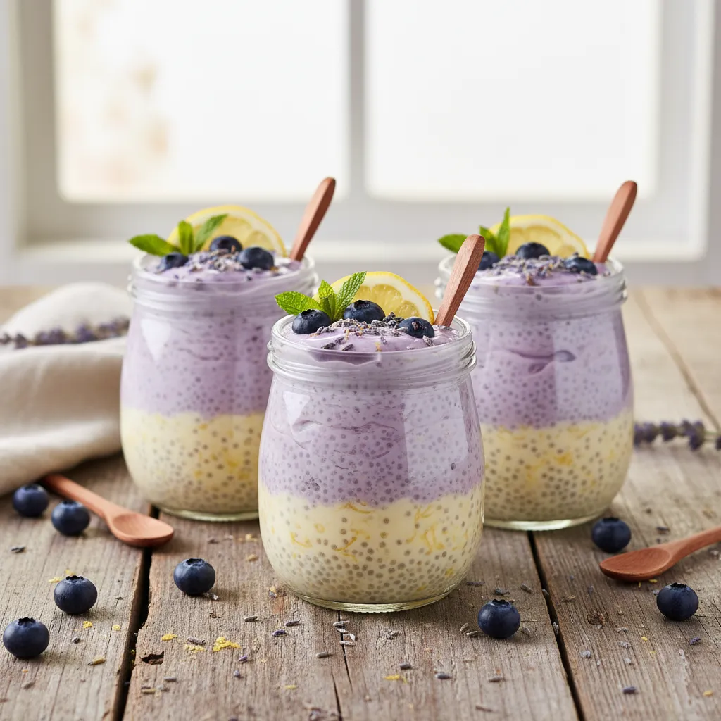 Lavender Lemonade Chia Pudding Cups