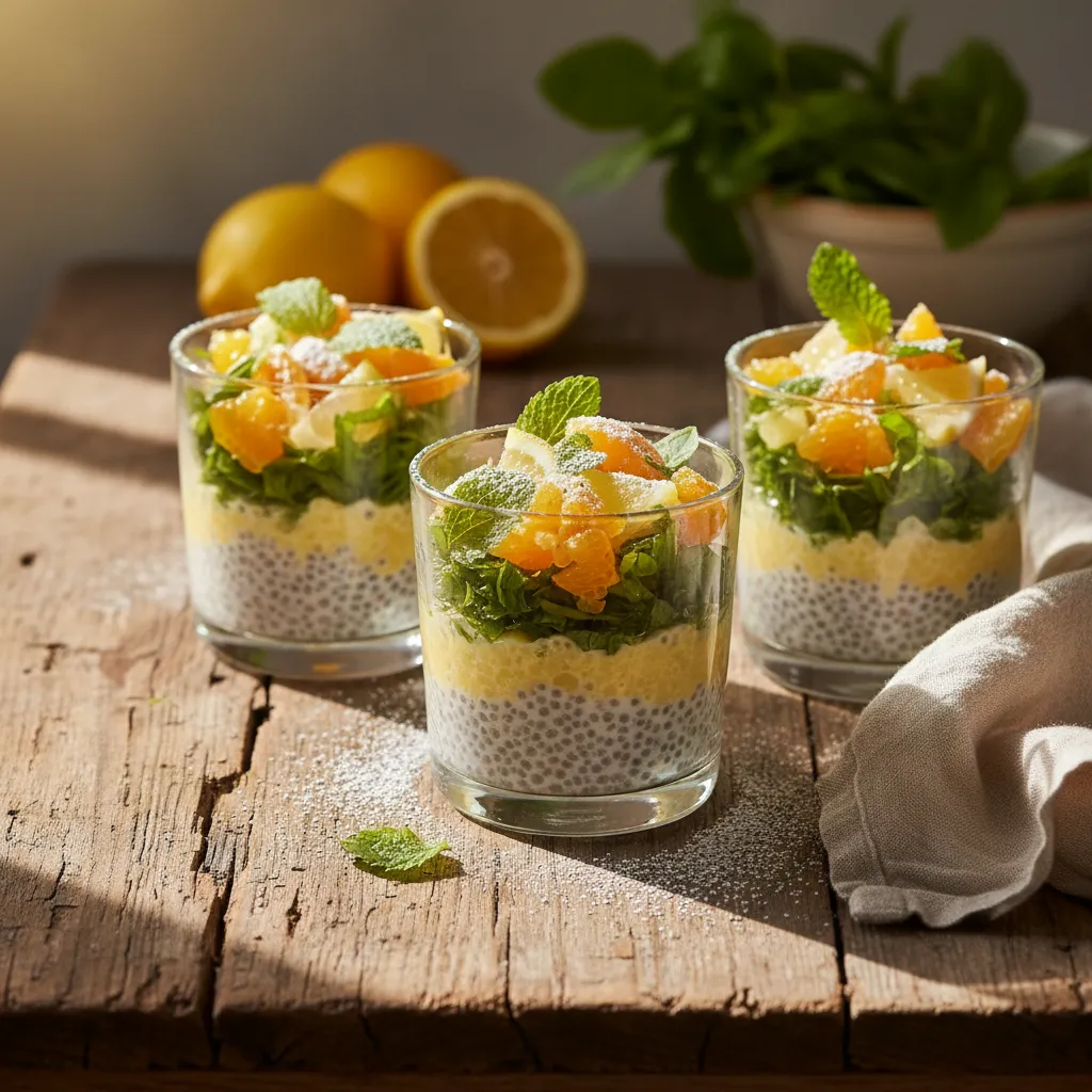 Lemon Basil Chia Sunburst Cups