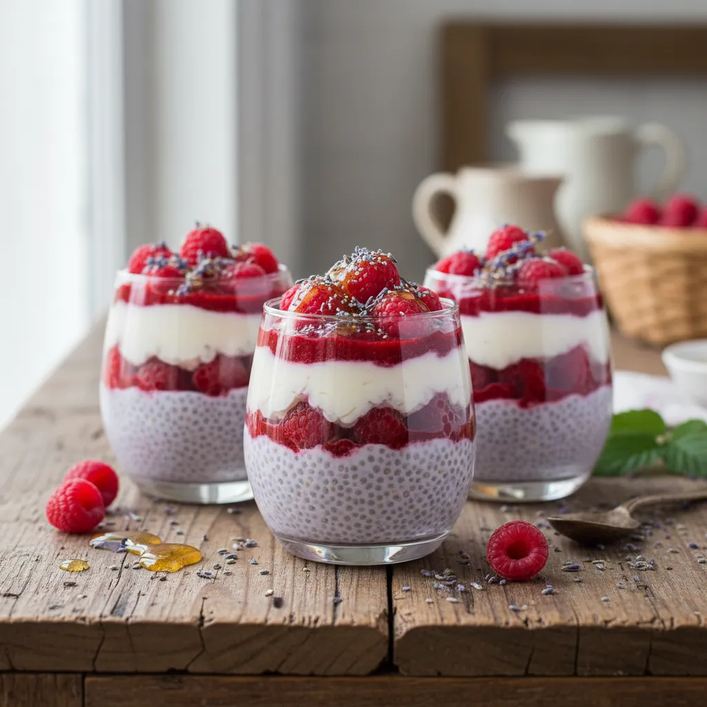 Lush Lavender Honey Raspberry Chia Cups