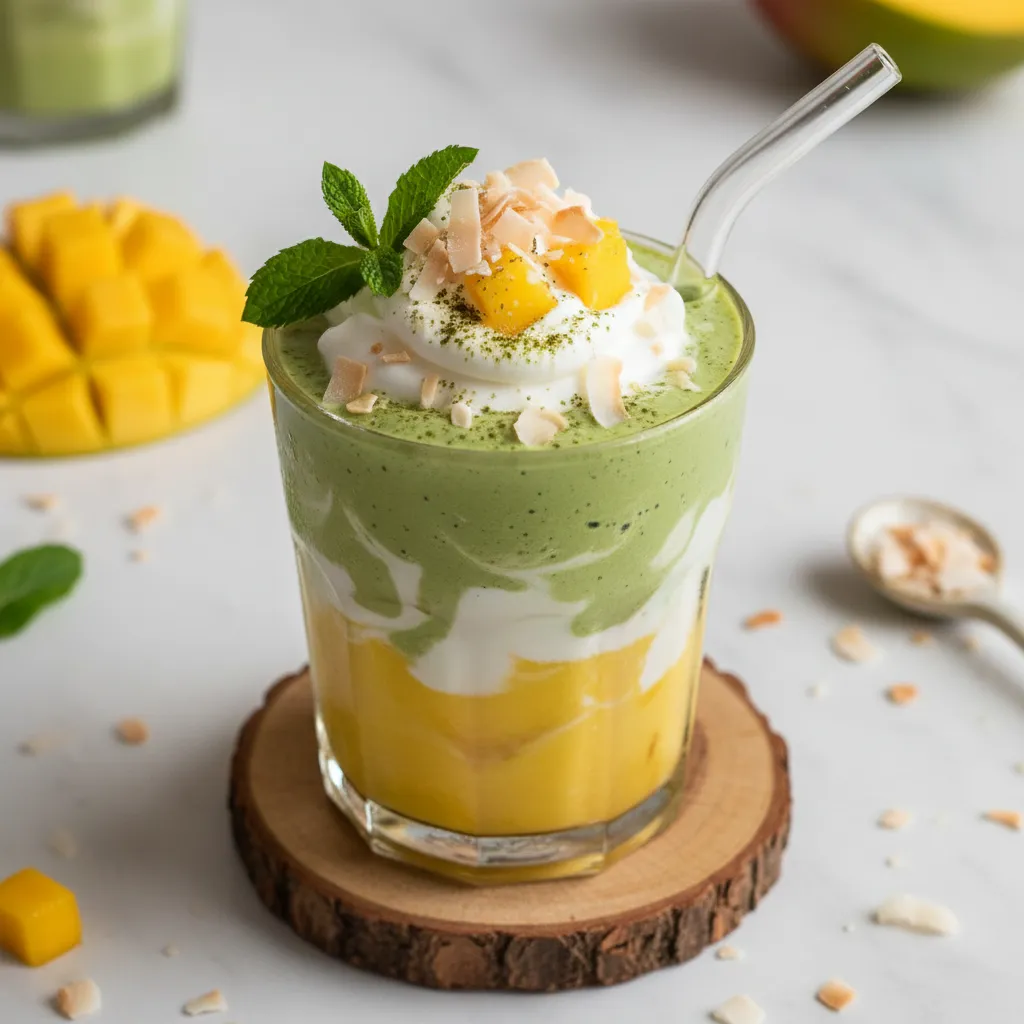 Mango Matcha Coconut Boost Smoothie
