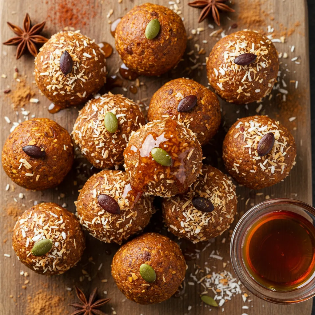 Maple-Infused Pumpkin Spice Energy Bites with Toasted Coconut