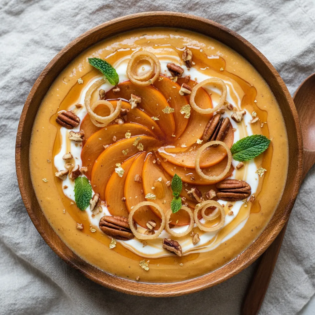 Maple Ginger Persimmon Cream Smoothie Bowl