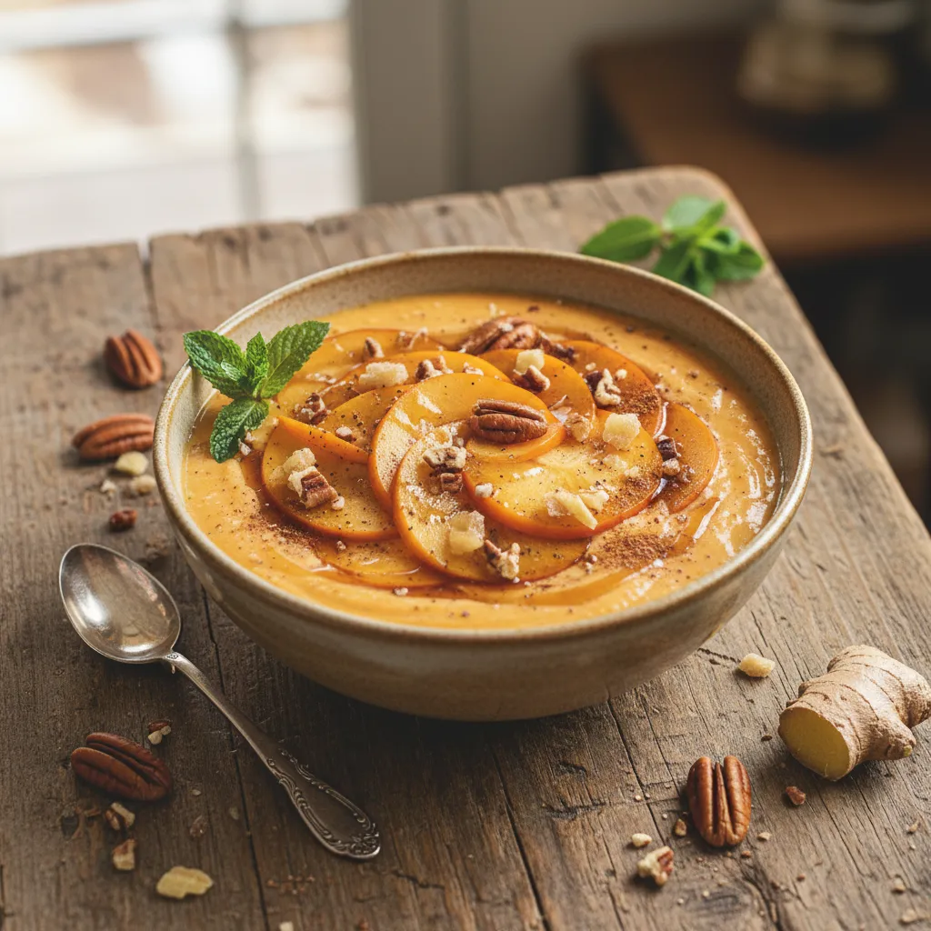 Maple Ginger Persimmon Cream Smoothie Bowl