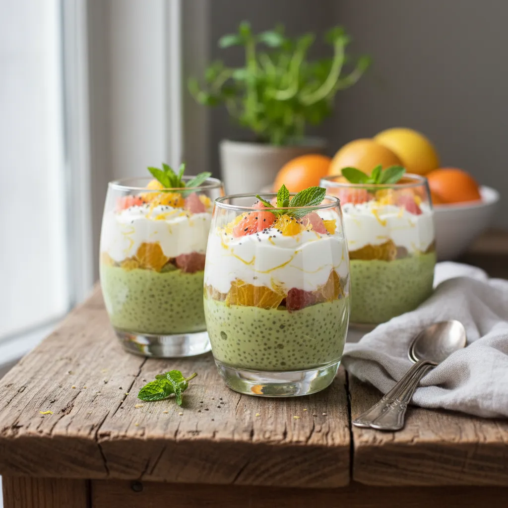 Matcha Citrus Cloud Chia Cups