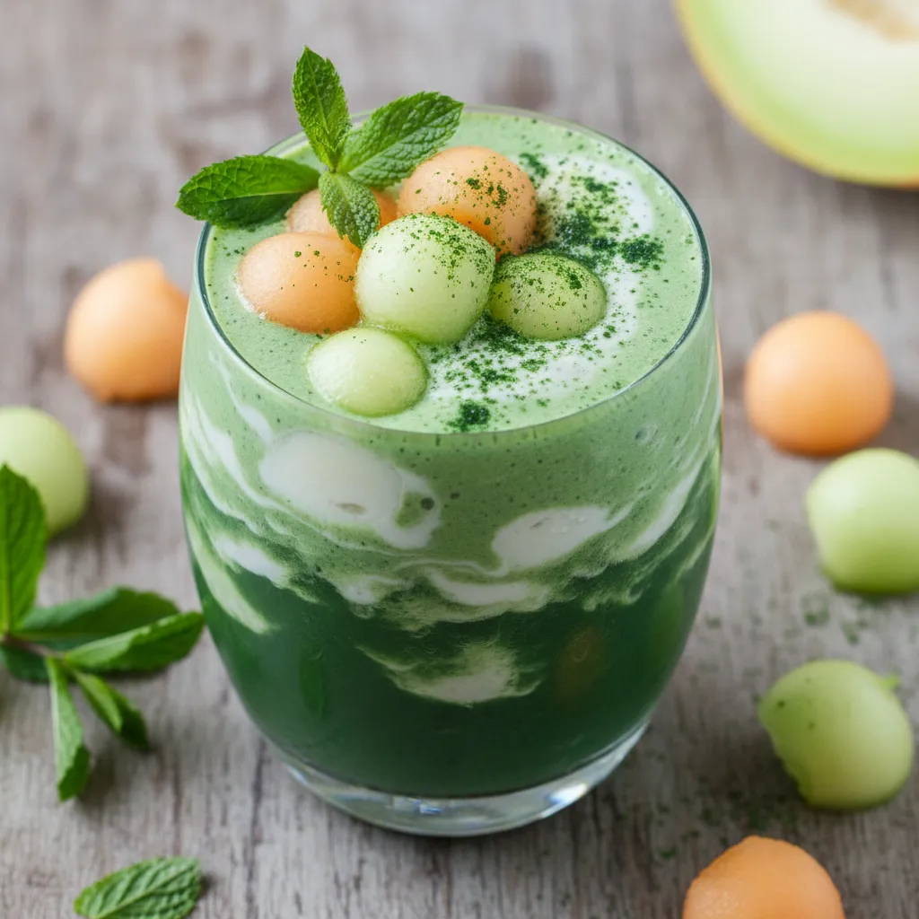 Mint Melon Spirulina Splash Smoothie