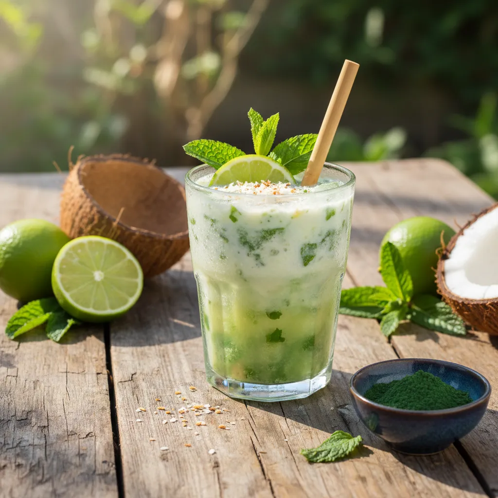Minted Coconut Lime Spirulina Refresher