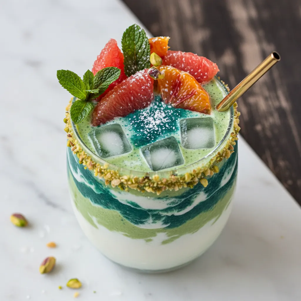 Minty Winter Citrus Smoothie with Spirulina Boost