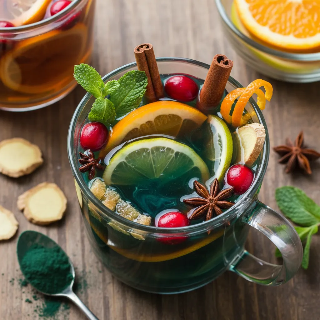 Mulled Citrus and Ginger Infusion with Spirulina