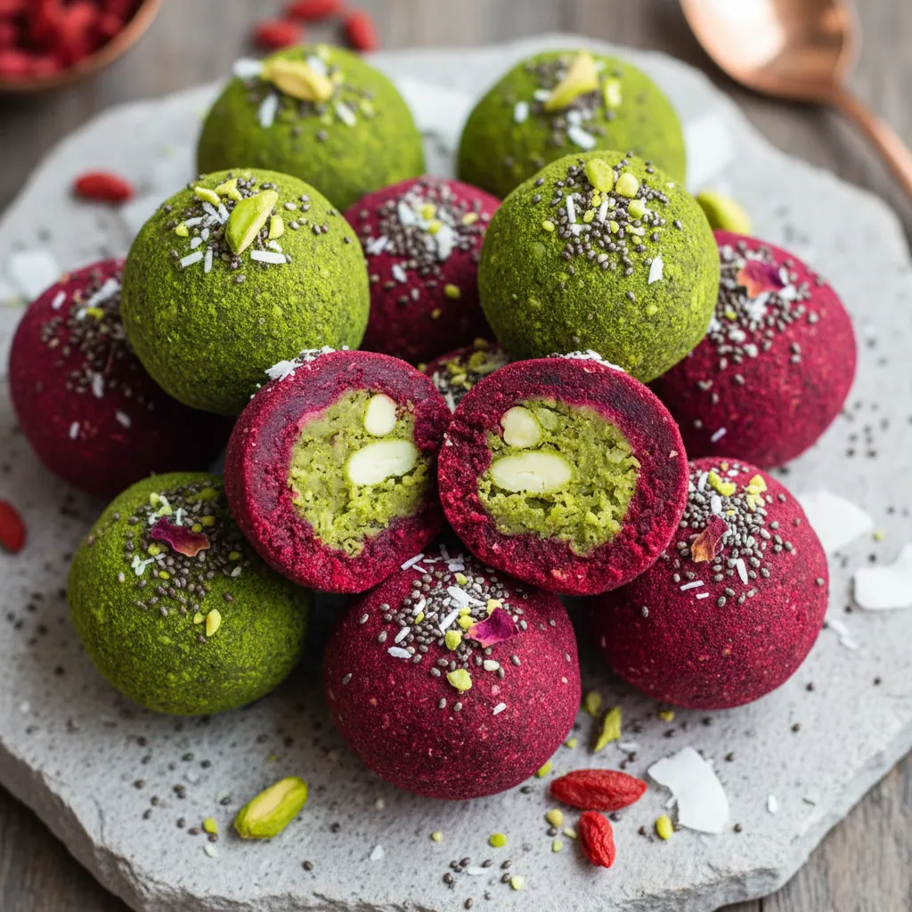 Mystical Matcha Beetroot Energy Bites