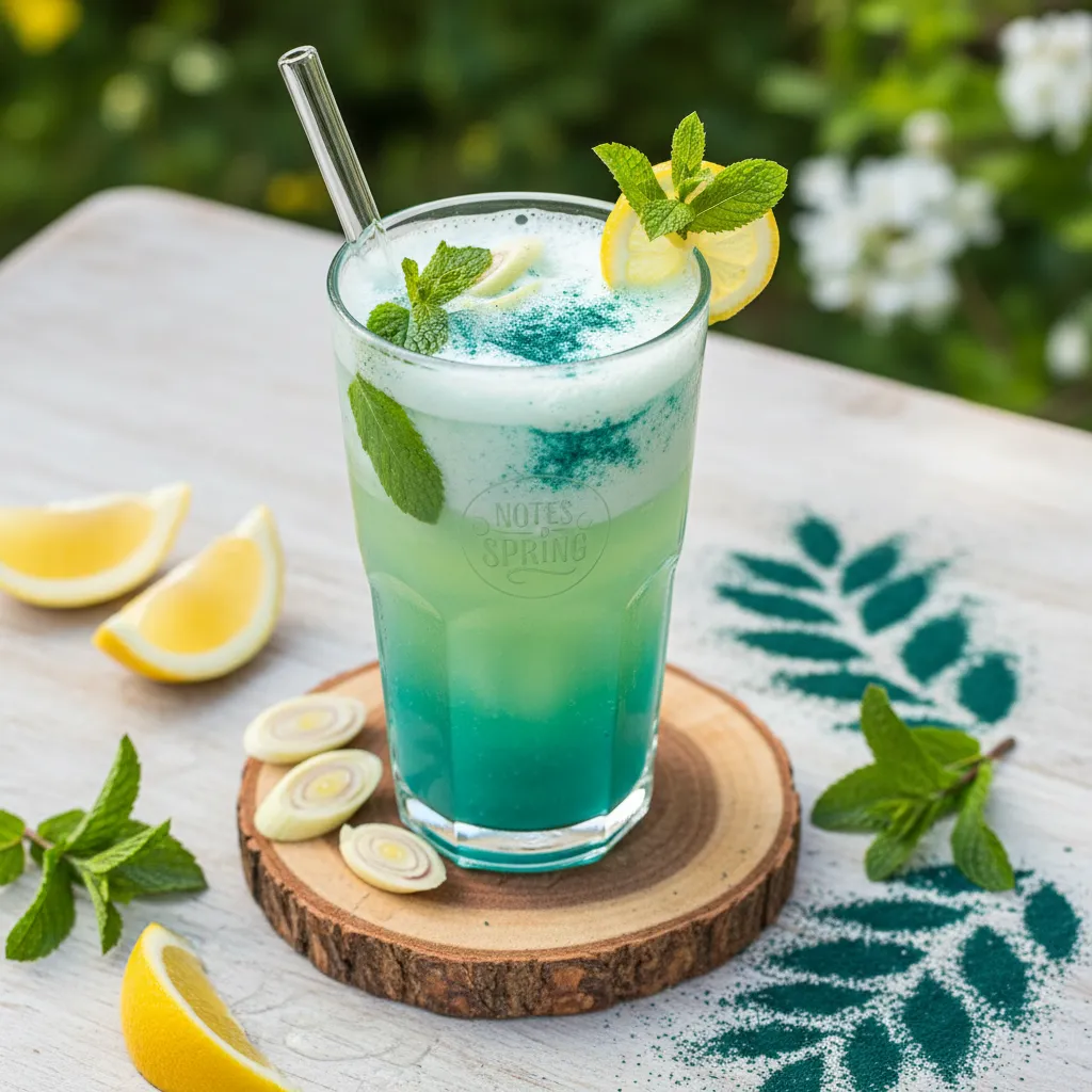 Notes of Spring: Lemongrass and Mint Spirulina Refresher