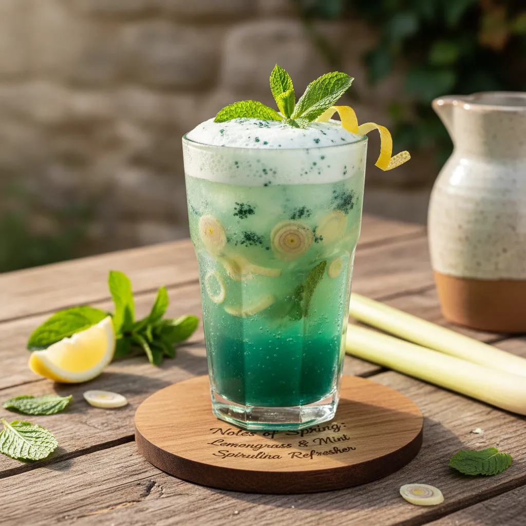 Notes of Spring: Lemongrass and Mint Spirulina Refresher