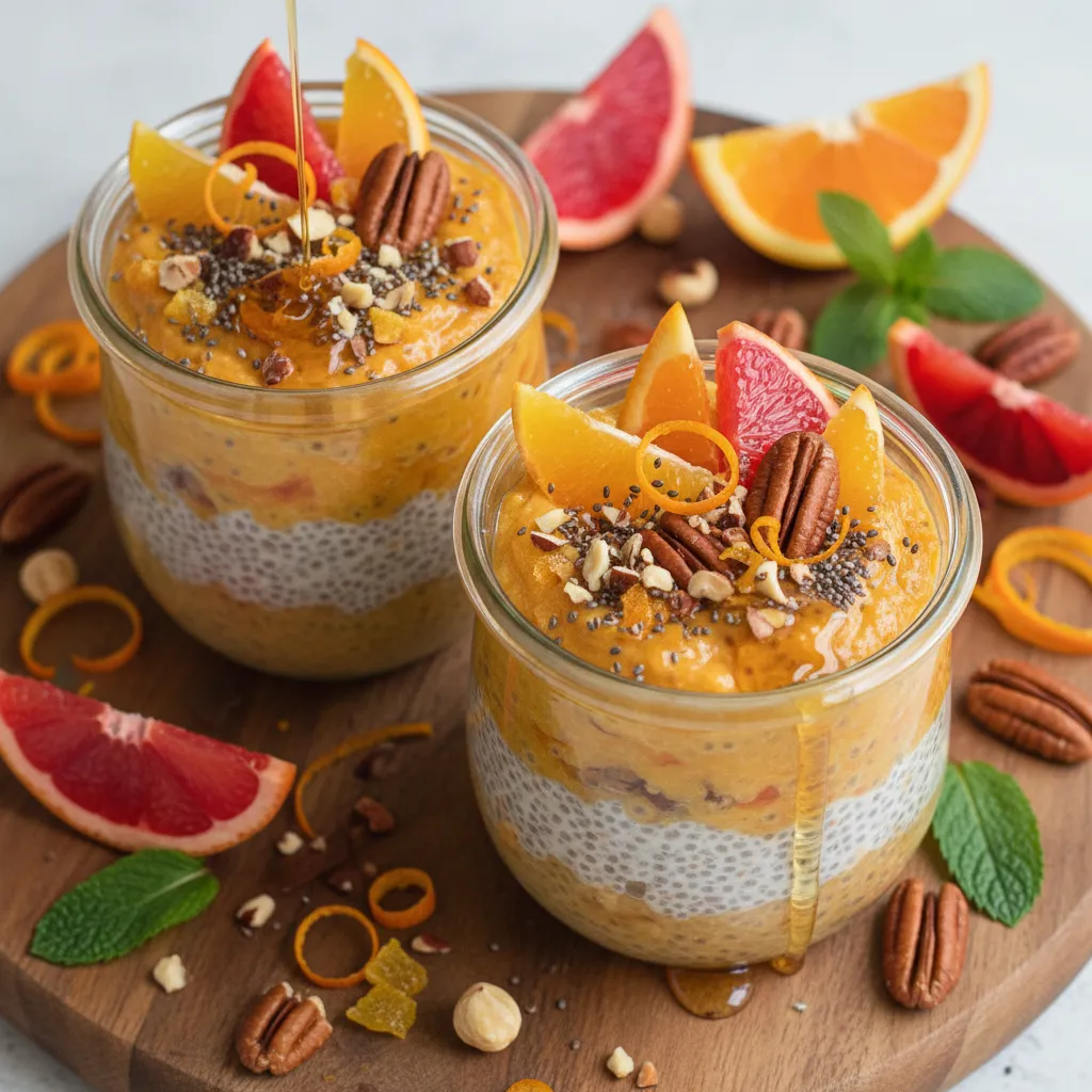 Nutty Maple Citrus Chia Pudding Cups