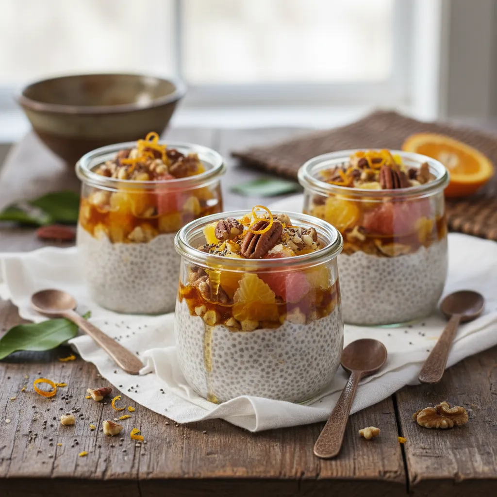 Nutty Maple Citrus Chia Pudding Cups