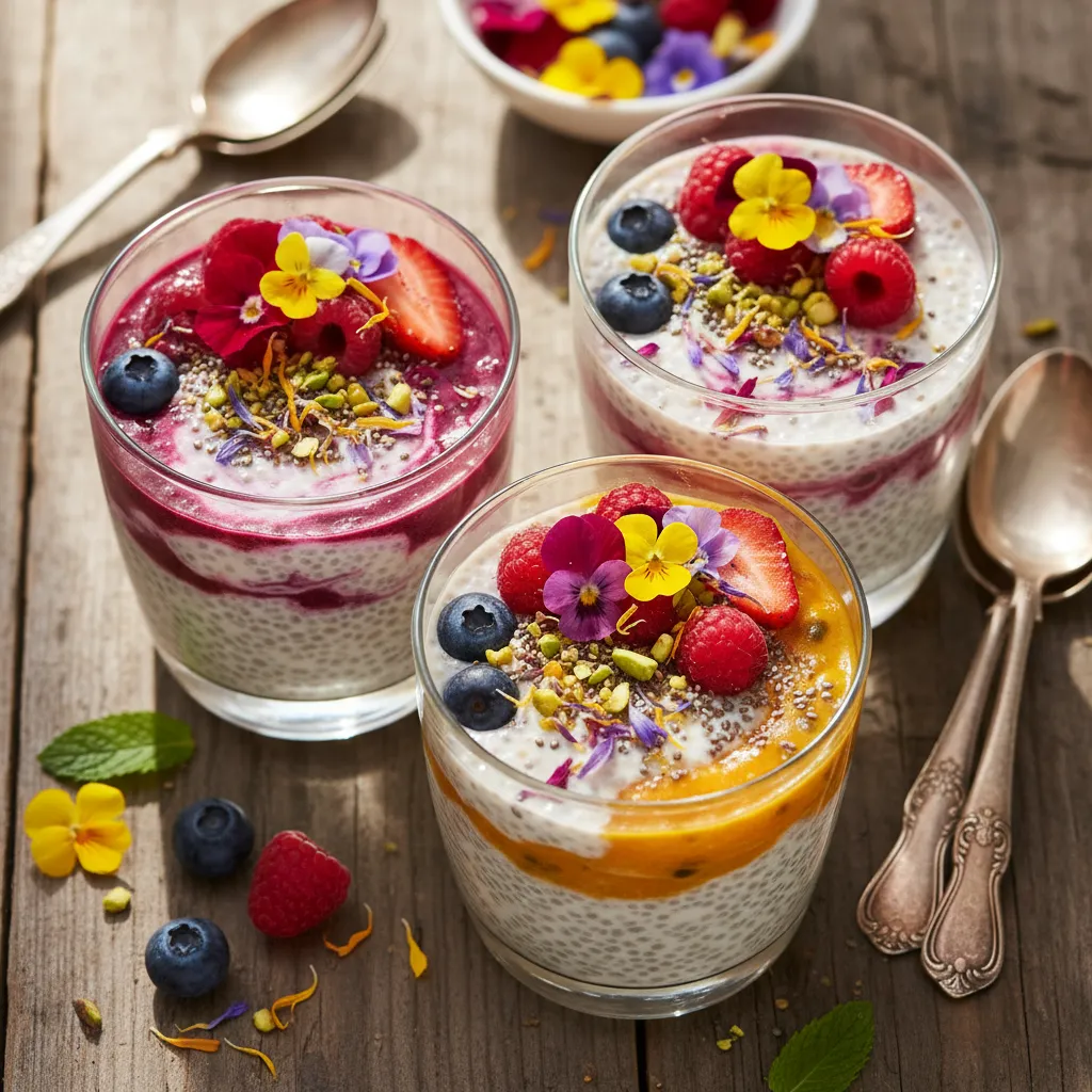 Petal-Powered Vanilla Chia Dream Cups