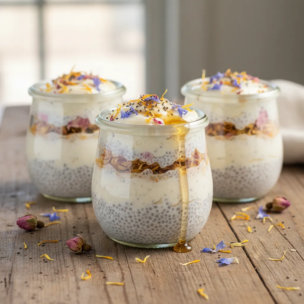 Petal-Powered Vanilla Chia Dream Cups