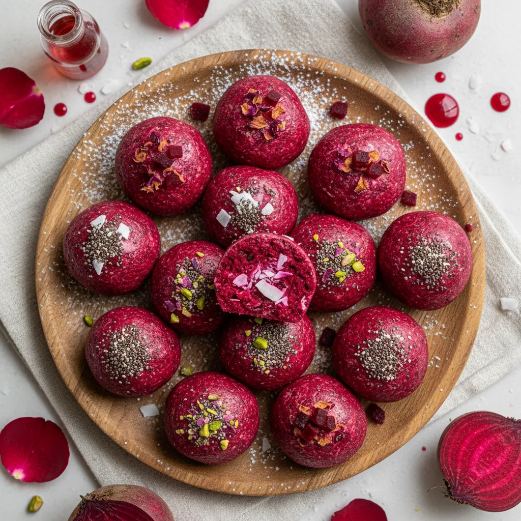 Pink Velvet Rosé Beet Energy Bites