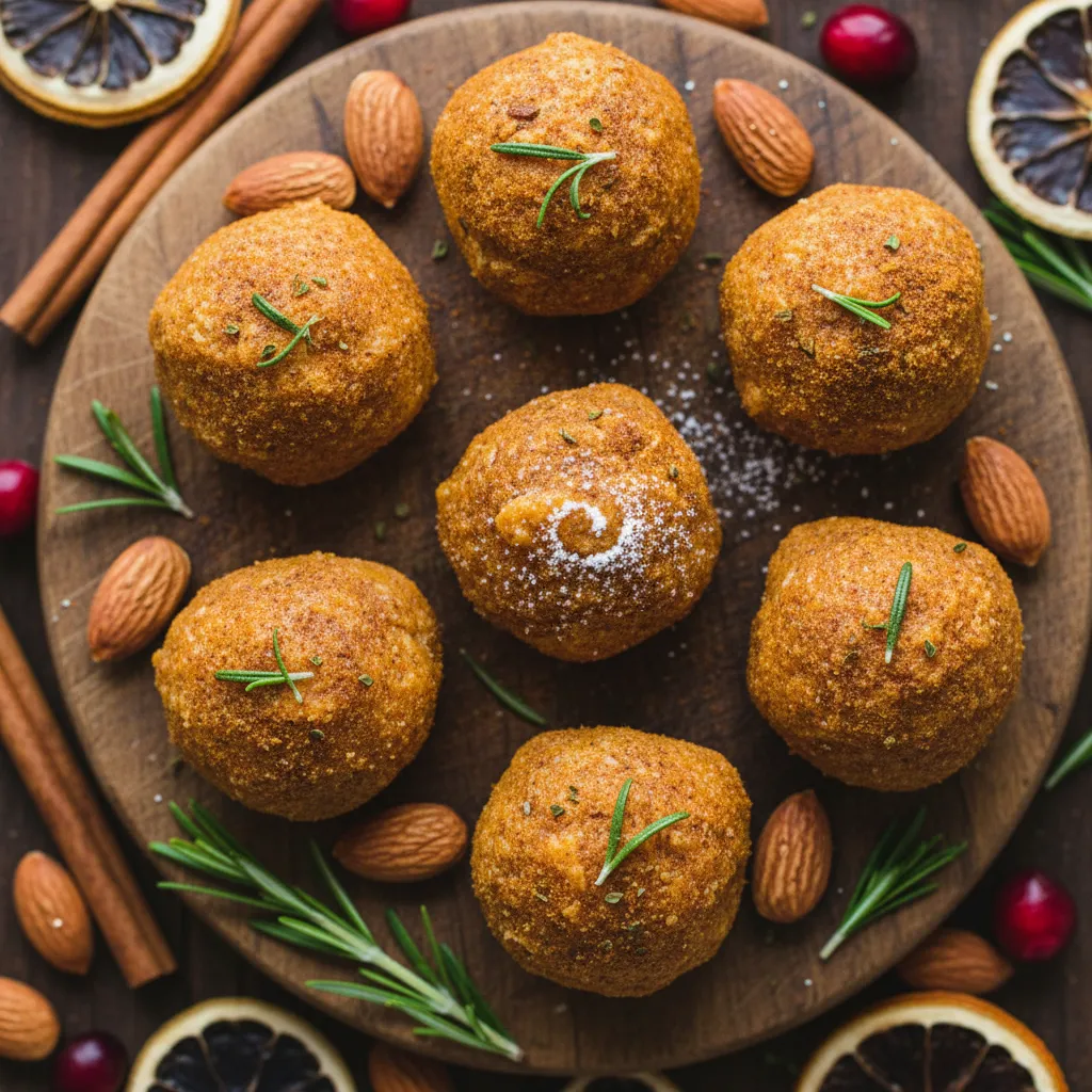 Pumpkin Spice Almond Butter Truffles with a Hint of Rosemary