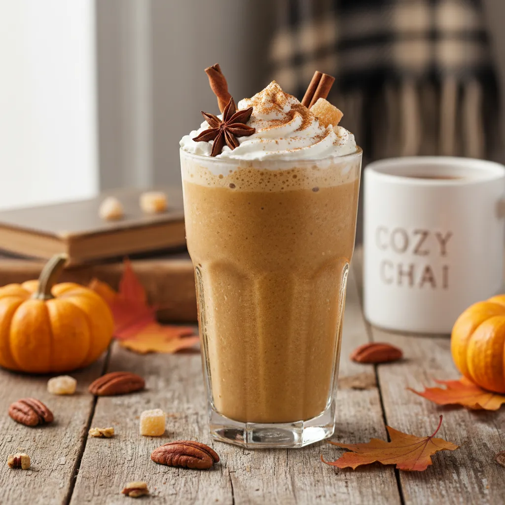 Pumpkin Spice Chai Protein Smoothie with Almond Milk