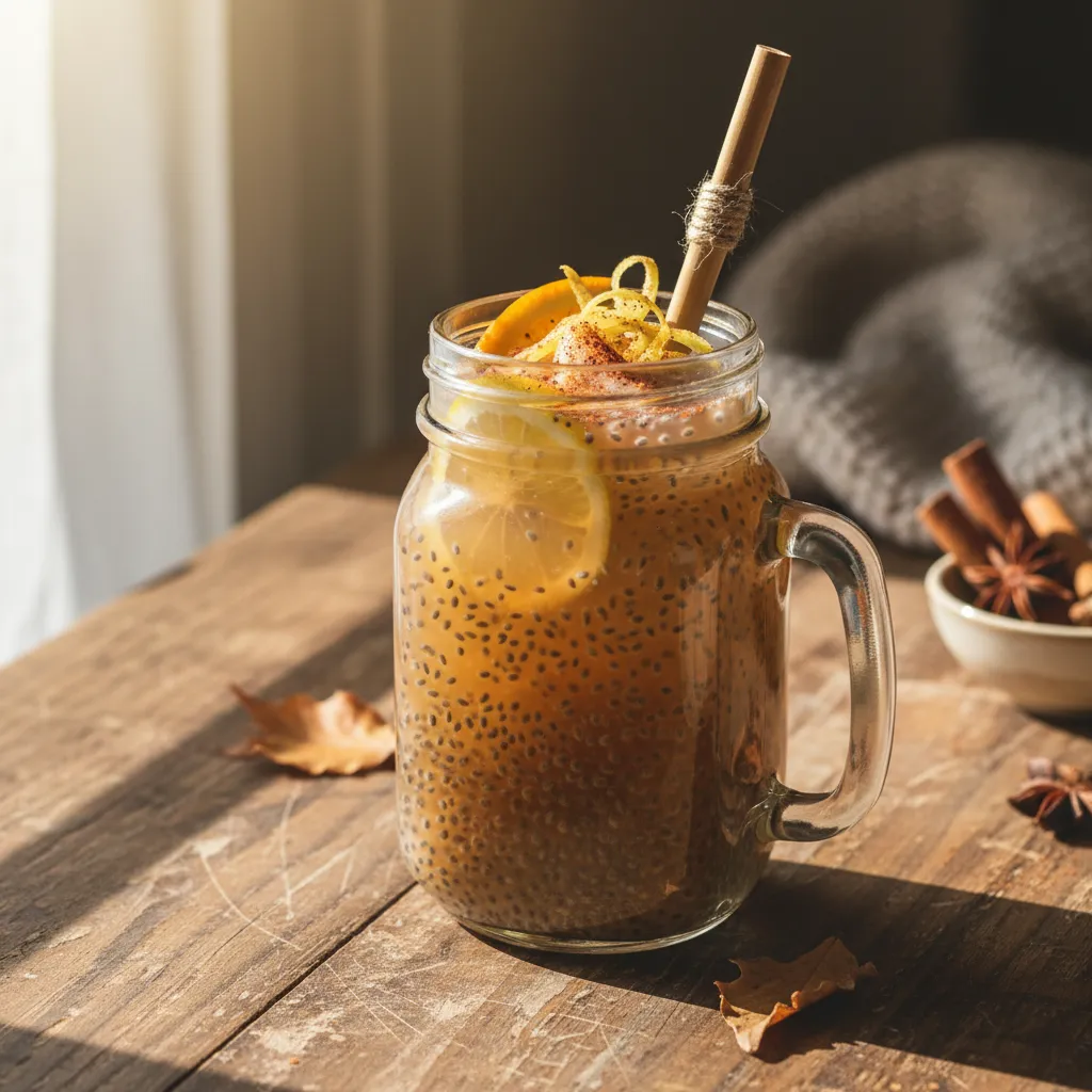 Pumpkin Spice Chia Citrus Infusion with Ginger Zest
