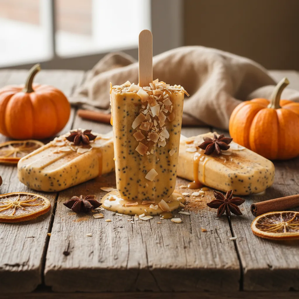 Pumpkin Spice Chia Coconut Popsicles