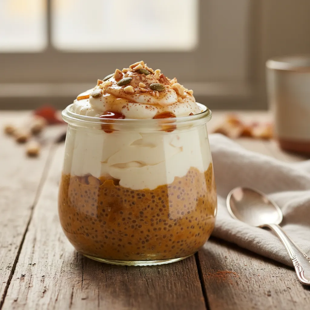 Pumpkin Spice Chia Parfait with Maple Cashew Cream