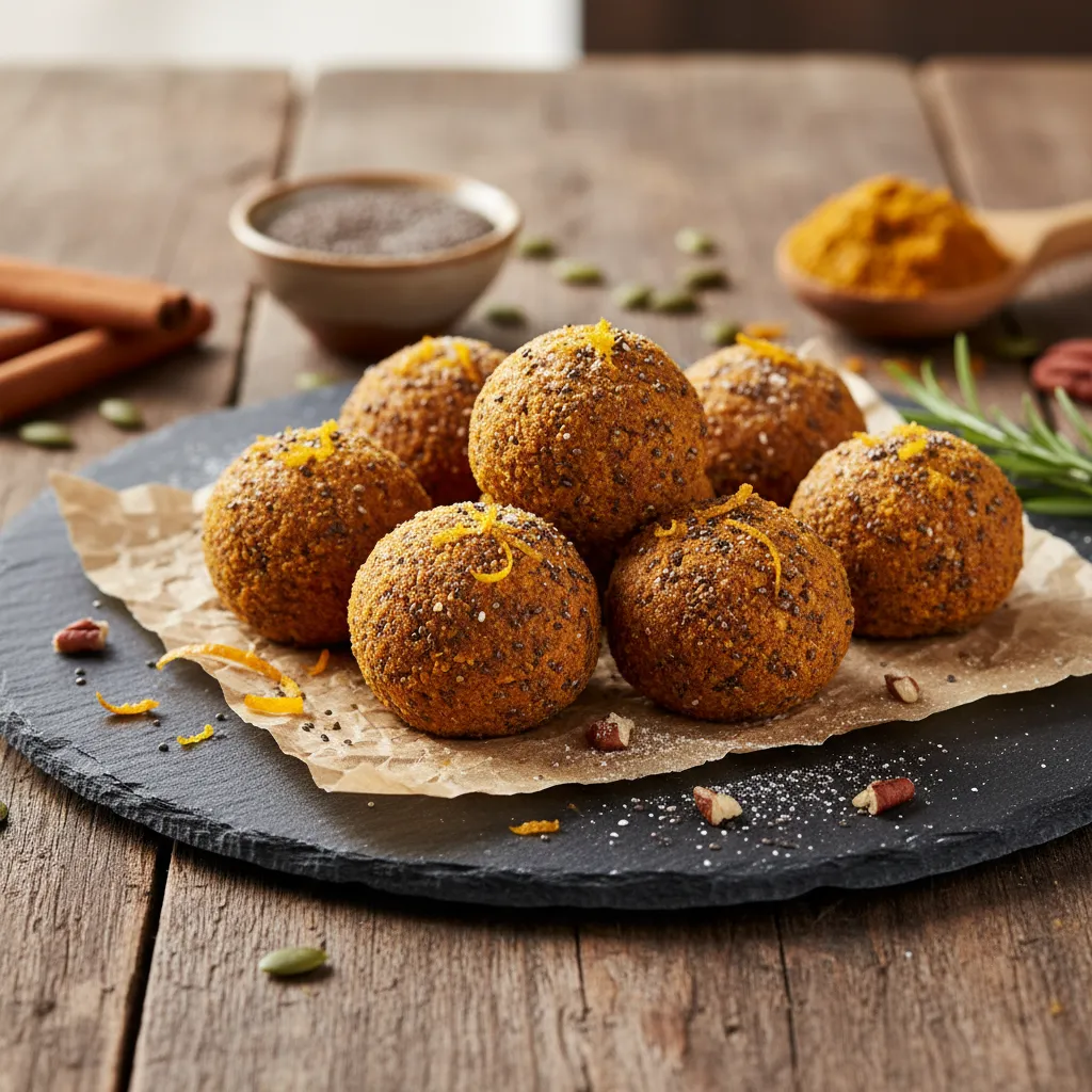 Pumpkin Spice Energy Bites with Chia and Zest
