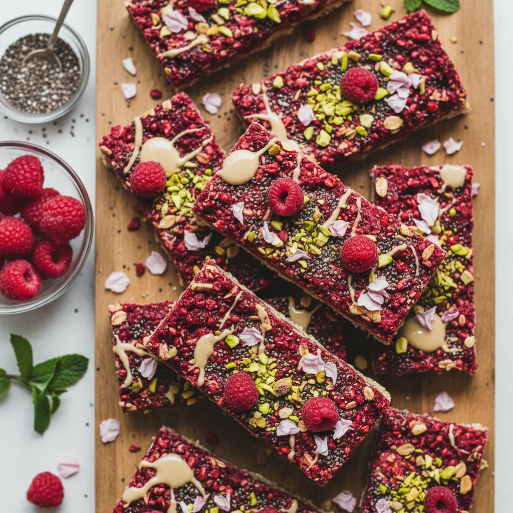 Raspberry Chia Blossom Energy Bars