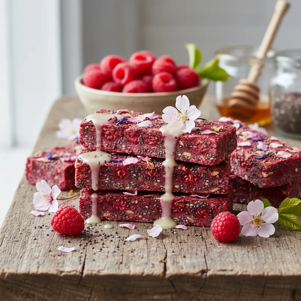 Raspberry Chia Blossom Energy Bars
