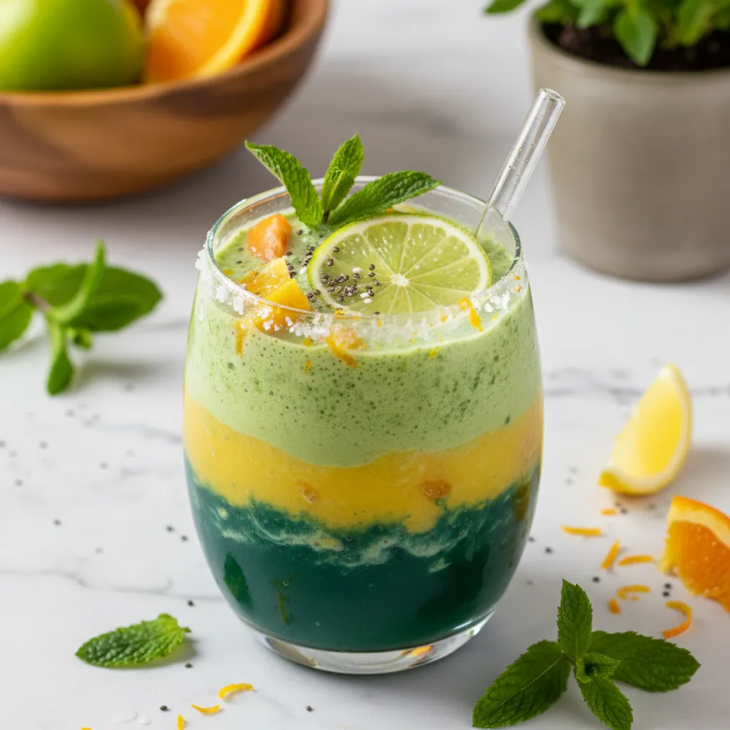 Refreshing Citrus Mint Spirulina Smoothie