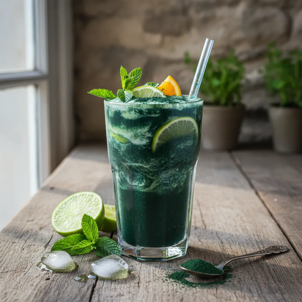 Refreshing Citrus Mint Spirulina Smoothie
