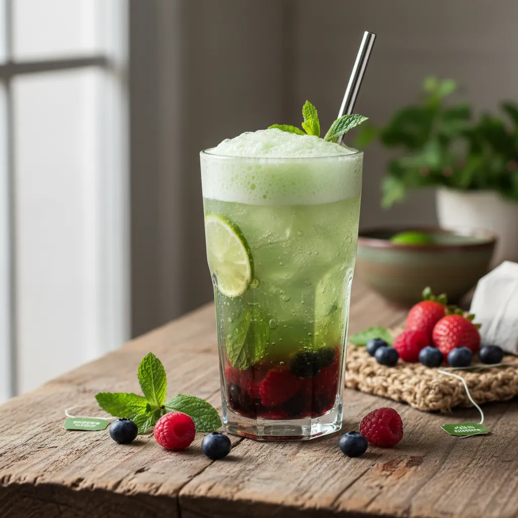 Refreshing May Berry Green Tea Fizz