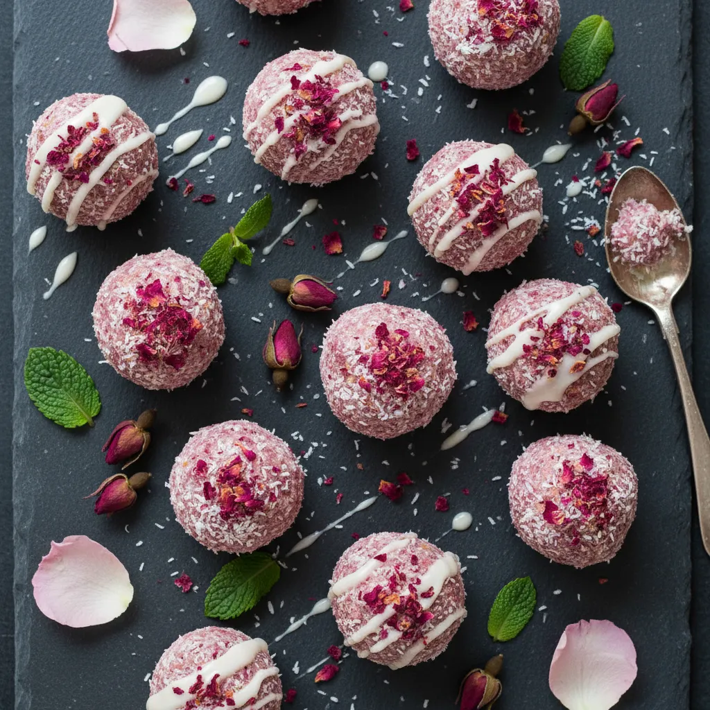 Rose Petal Coconut Bliss Bites